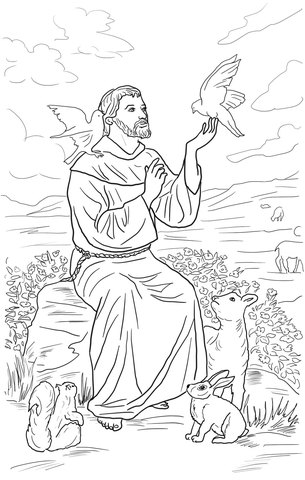 Saint Francis of Assisi Coloring page