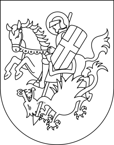 Saint George Killing the Dragon Coloring page