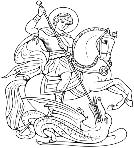 St. George Slaying the Dragon Coloring page