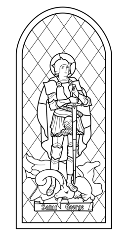 Saint George Stained Glass Coloring page