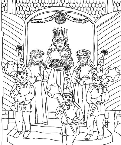 Saint Lucia Day Celebration Coloring page
