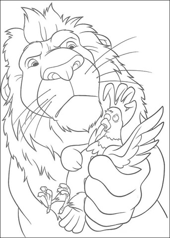 Samson And Chicken  Coloring page