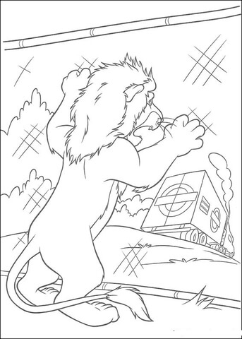 Samson Is Roaring To The Truck  Coloring page
