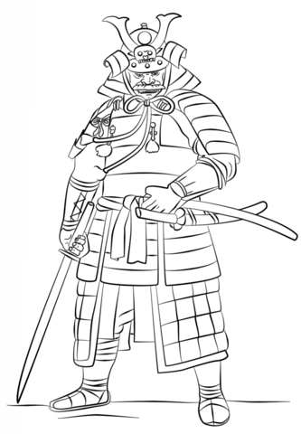 Samurai Wearing an ЕЊ-yoroi Coloring page