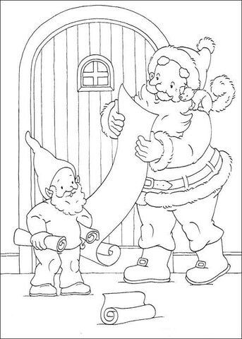 Santa Is Reading Letters From Kids Coloring page
