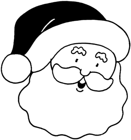 Santa's Face  Coloring page