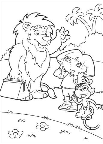 Good-bye Lion Coloring page