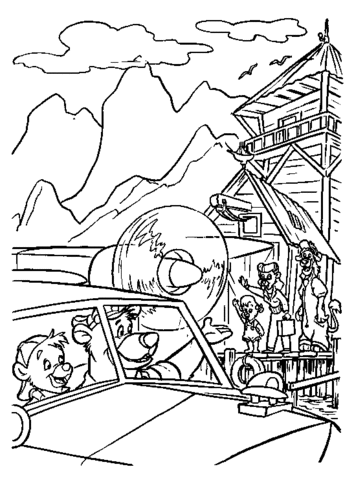 Saying Bye To Baloo And Kit  Coloring page