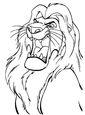 Mufasa is angry Coloring page