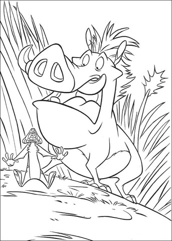 Pumbaa is Scared  Coloring page
