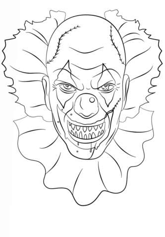 Scary Clown Coloring page