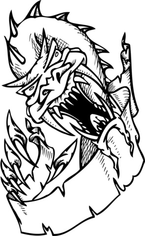 Scary Dragon Coloring page