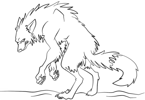 Scary Werewolf Coloring page
