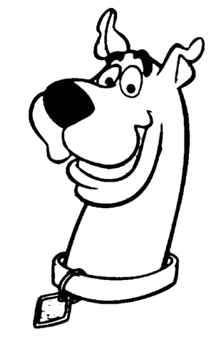 Smiling Scooby Doo Dog Coloring page