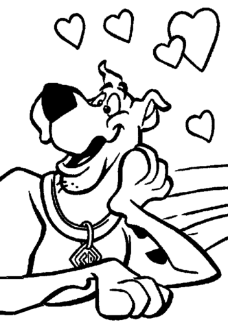 Scooby In Love  Coloring page