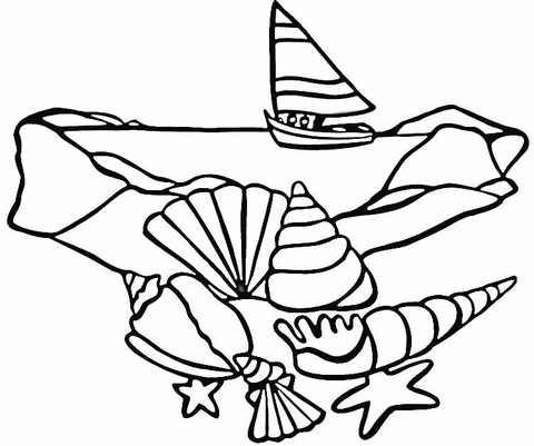 Sea Shellsbeach theme Coloring page