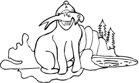 Seal Catches A Fish Coloring page