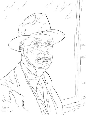 Edward Hopper Self Portrait Coloring page