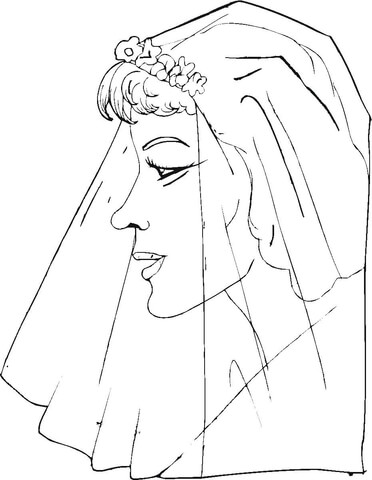 Bride Is Ready To Say Yes  Coloring page