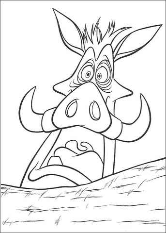 Pumbaa is Shocked  Coloring page