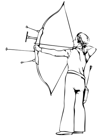 Shooting Recurve Bow Coloring page