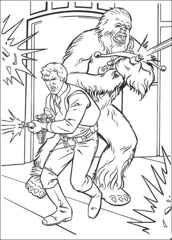 Han Solo and Chewbacca Coloring page