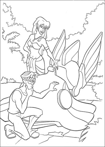 Kida and Milo Coloring page