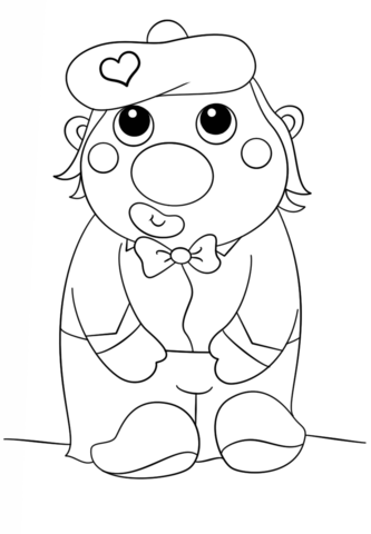 Shy Clown Coloring page
