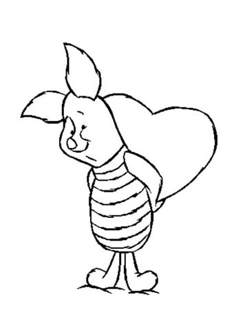 Shy Face Of Piglet  Coloring page