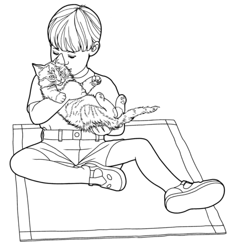 Siberian Kitty Coloring page