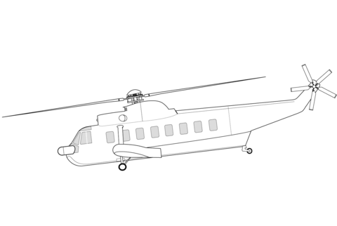 Sikorsky S-61L Helicopter Coloring page