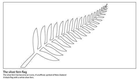 Silver Fern Flag Coloring page