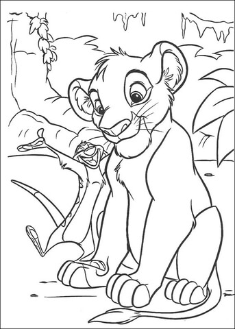 Do not be sad, Simba! Coloring page