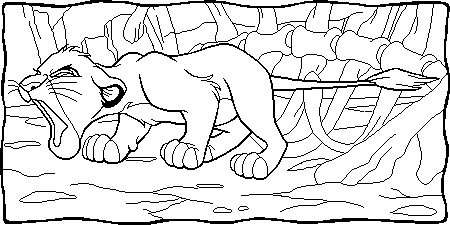 Simba Is Roaring  Coloring page
