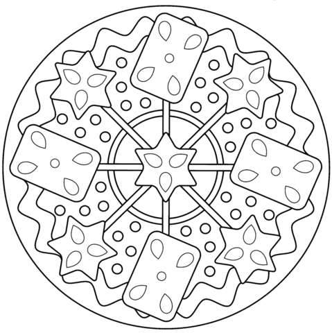 Simple Abstract Mandala Coloring page