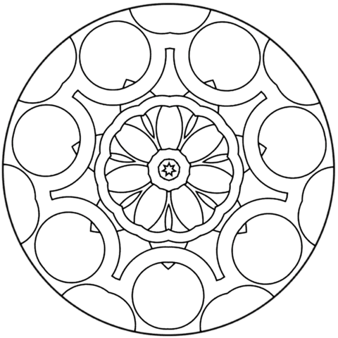 Simple Abstract Mandala Coloring page