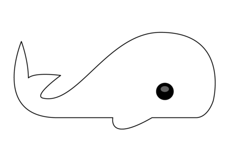 Simple Cartoon Sperm Whale Coloring page