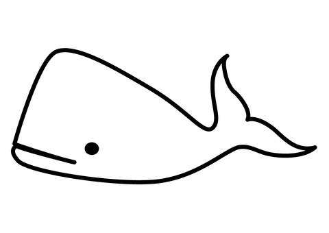 Simple Cartoon Whale Coloring page
