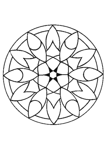 Simple Flower Mandala Coloring page