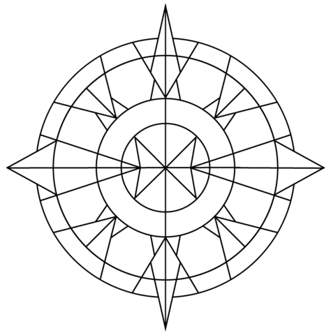 Simple Kaleidoscope Coloring page
