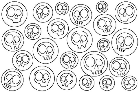 Skulls Pop Art  Coloring page