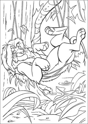 Sleeping In The Jungle Coloring page