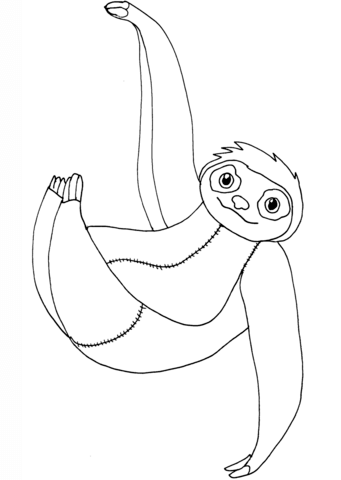 Sloth Needles Coloring page