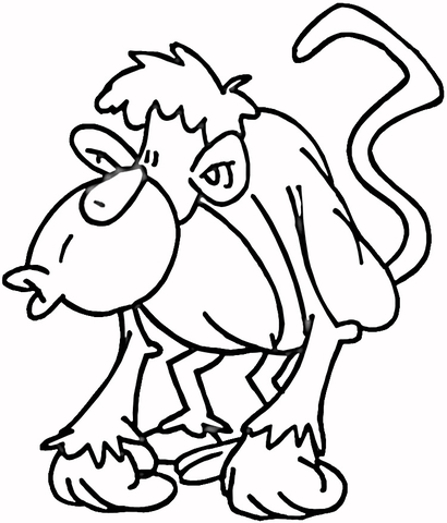 Smart Monkey  Coloring page