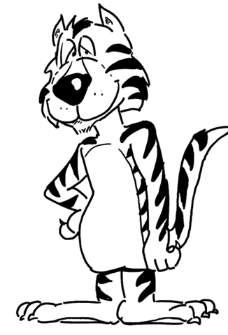 Smiling Tiger Coloring page