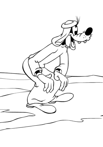 Smiling Goofy  Coloring page
