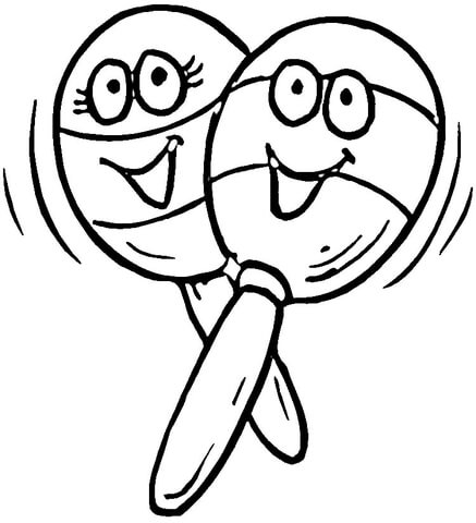 Smiling Maracas  Coloring page