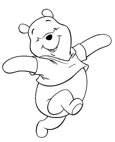 Smiling Pooh  Coloring page