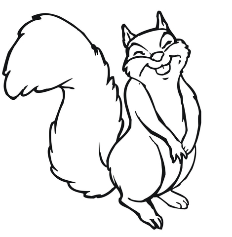 Smiling Squirrel Coloring page