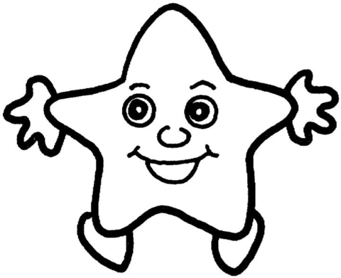 Smiling Star  Coloring page